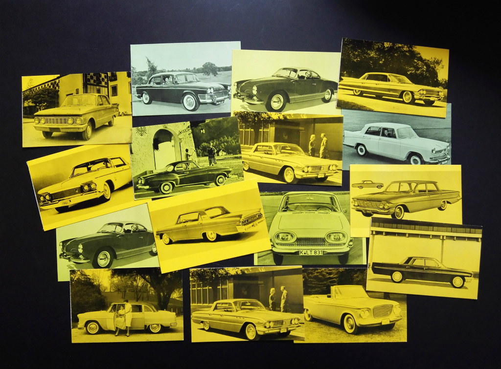 古い 外車 アメ車 欧州車 ポストカード 1960年代 当時品 16枚まとめて！☆ キャデラック シボレー カルマンギア タウナス オースチン_画像1