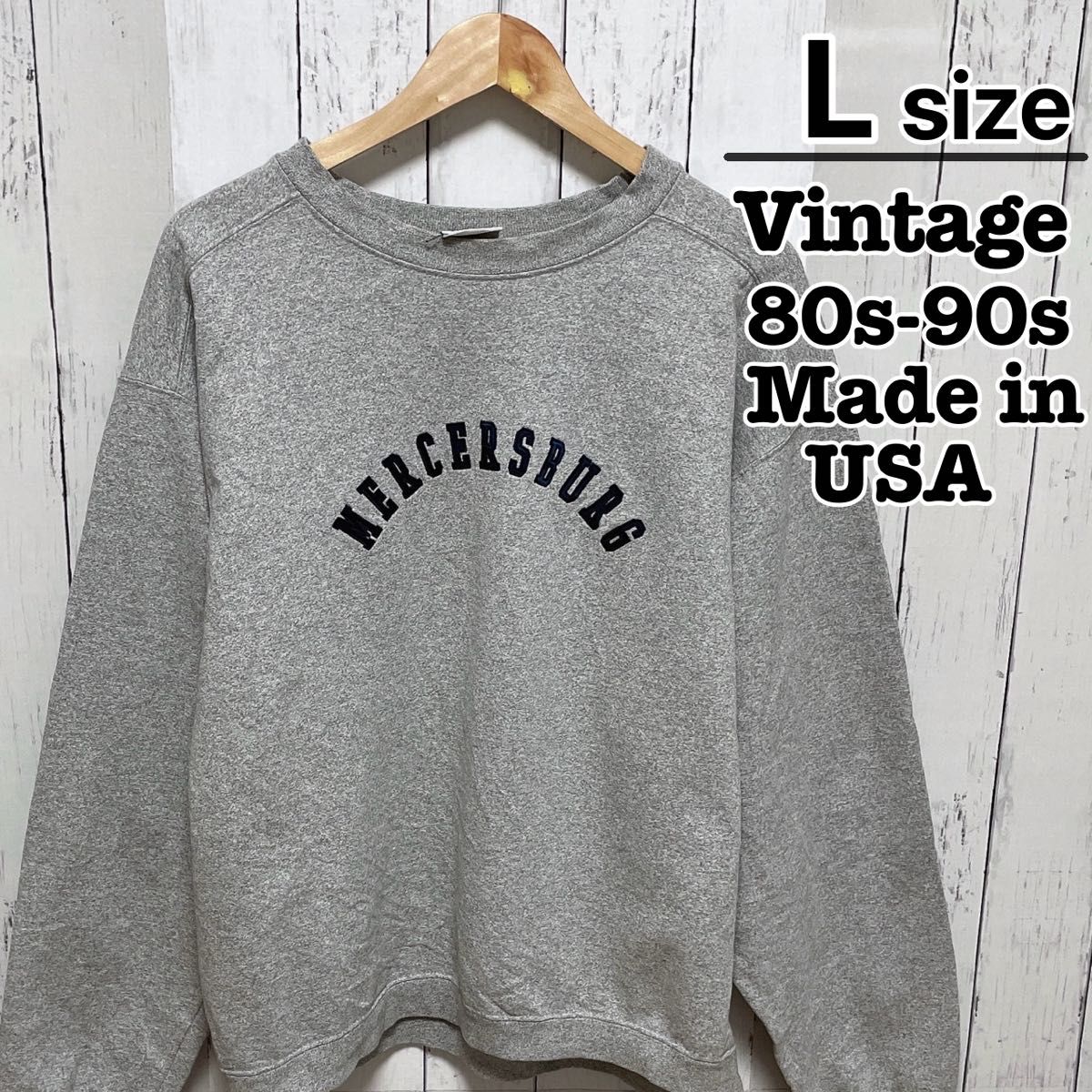 極美品 90s 45rpm スウェット トップス M レッド グレー USA製 80s-90s Vintage スウェット L グレー 刺繍 裏起毛|Yahoo