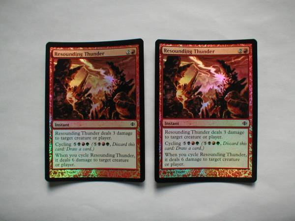 バイン　MTG 圧倒する雷 foil 日本語1枚、英語3枚_画像2