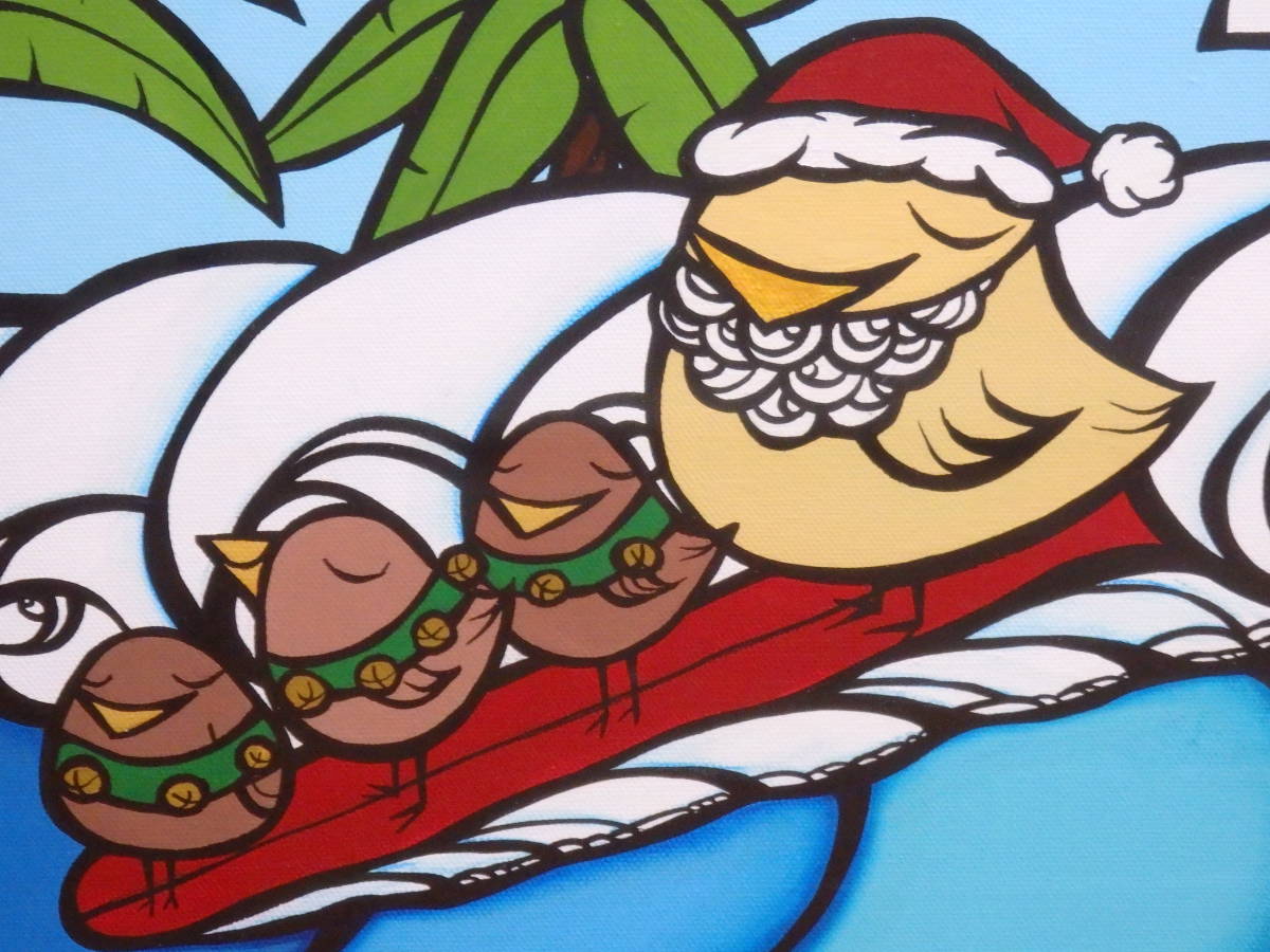 【保存版】 Heather Brown ヘザーブラウン Christmas Surf ♯2109 原画 1点物 絵画 ケース付 クリスマス