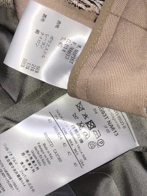 素材&サイズ42=9號M-日本正規(guī)品タグ表示