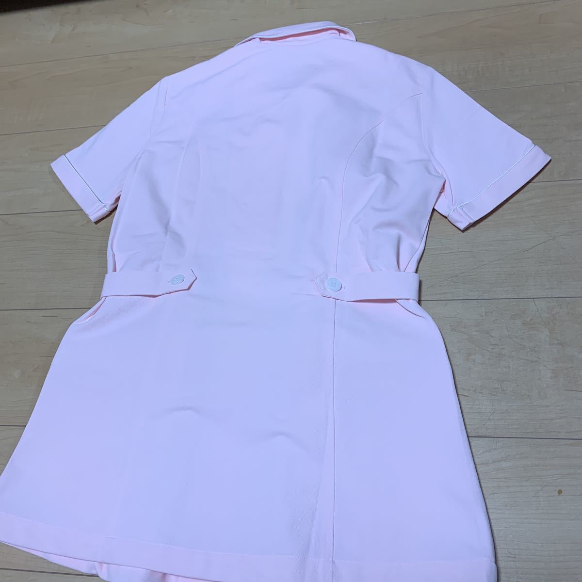  nurse clothes white garment pink short sleeves M size on only 