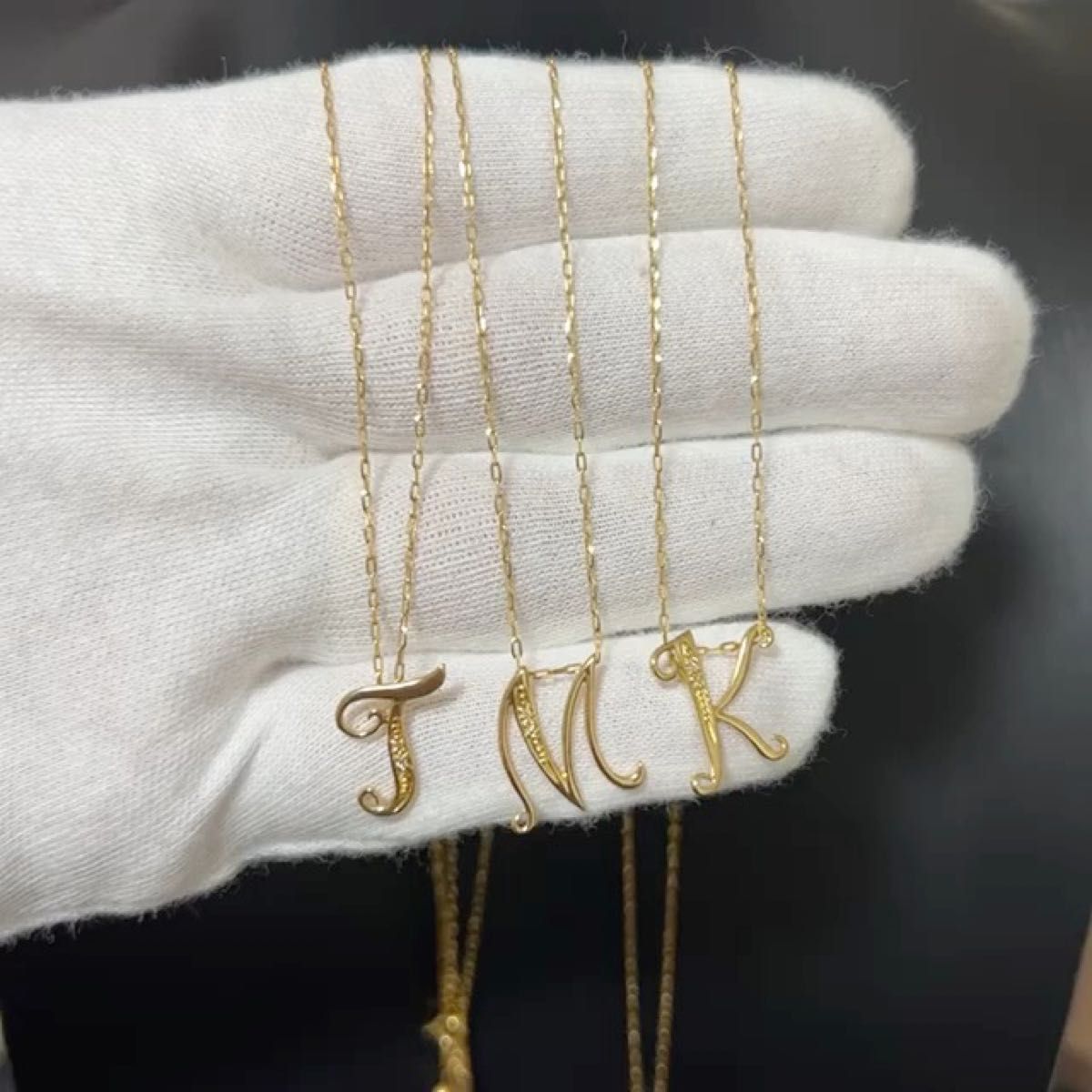 18金 K18 イエローゴールドイニシャル「K」トップセットのみ天然ダイヤモンド付き