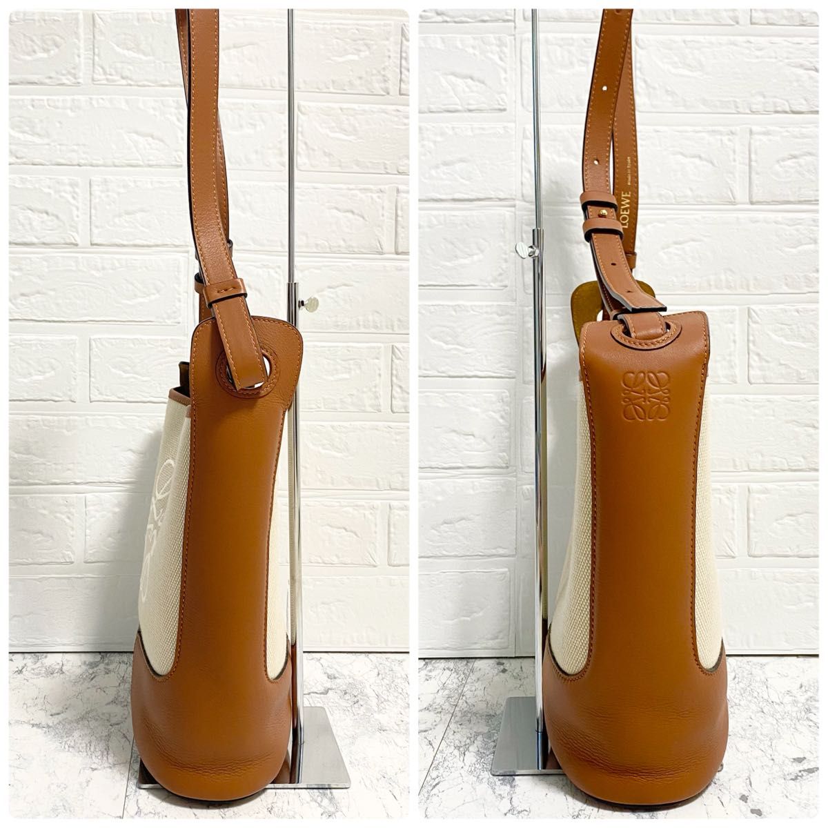 極美品】ロエベ LOEWE ショルダーバッグ アナグラム ホーボー 極美品】ロエベ LOEWE ショルダーバッグ アナグラム ホーボー