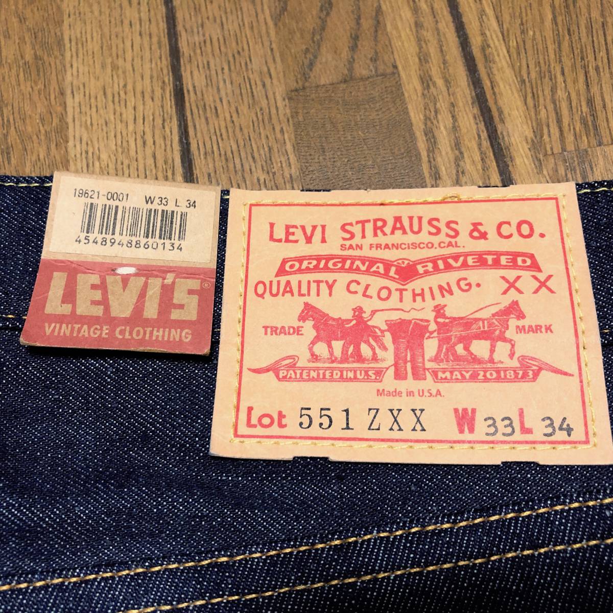 米国製 1960年代モデル LEVI'S VINTAGE CLOTHING 551ZXX W33 L34 新品 リジッド 60s 502 505 復刻 501Z 551Z XX アメリカUSA製 19621-0001_画像3