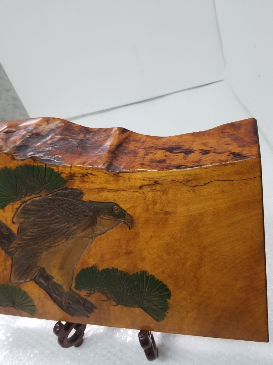 木彫り作家　水田 源埼　作　木製　鳥　彫刻　置物　インテリア　和風_画像6