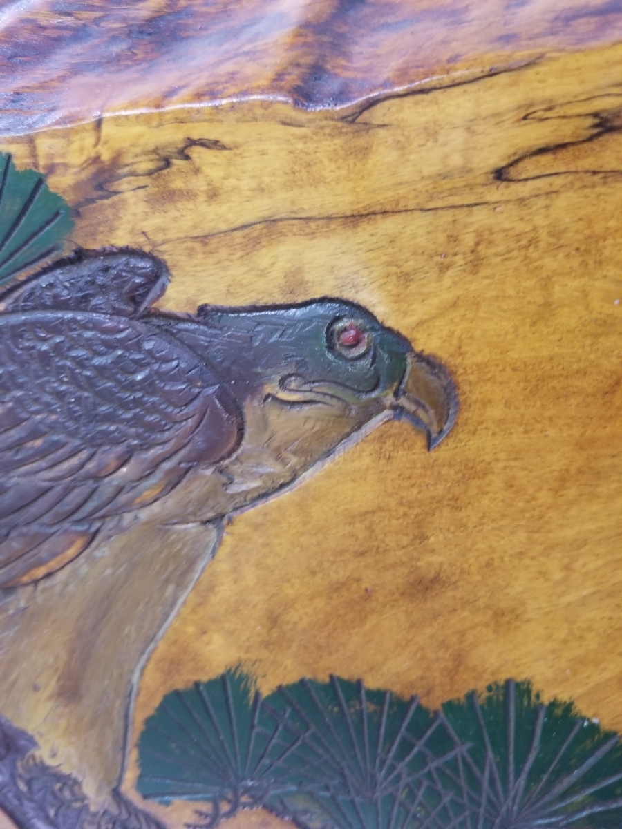 木彫り作家　水田 源埼　作　木製　鳥　彫刻　置物　インテリア　和風_画像3