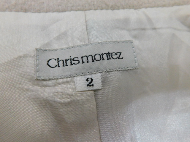 f62 クリスモンテス Chris montez 毛混 デザイン ジャケット サイズ2 即決_画像10