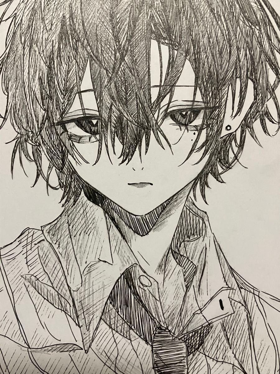 【25%OFF】 手描きイラスト ペン画 モノクロ オリジナル 原画 鉛筆|Yahoo 手描きイラスト