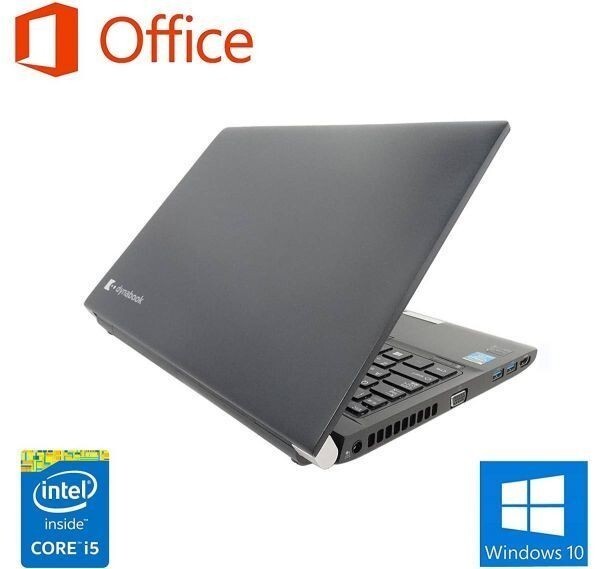 【MOS試験対策PC】 Webカメラ TOSHIBA 東芝 R734 Windows10 PC 大容量 新品SSD:128GB Office 2019 新品メモリー:8GB & MOS試験參考書付き