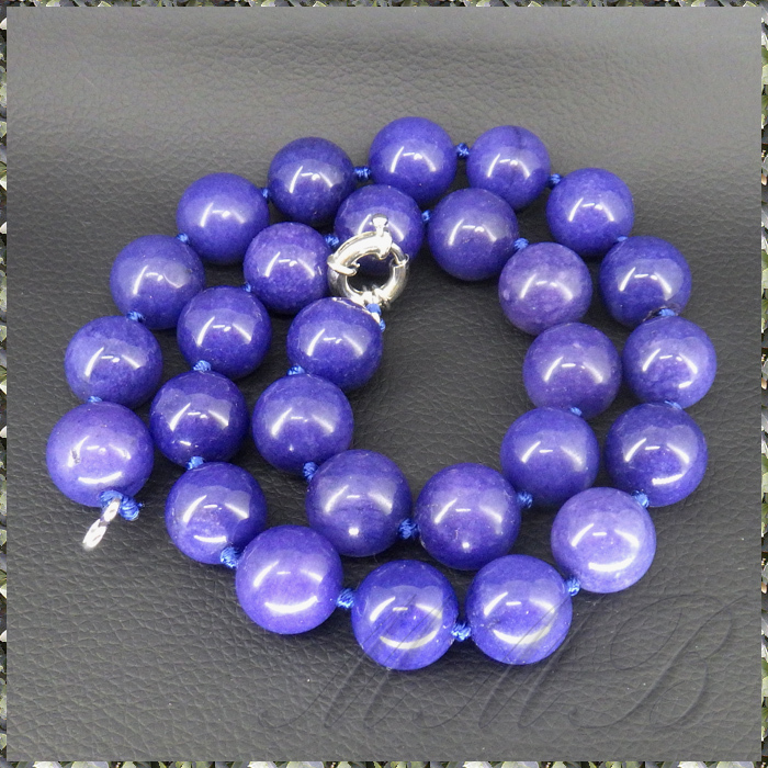 [NECKLACE] Natural Stone blue Lapis Lazuli Beads синий лазурит камень мяч Short короткое колье колье φ14x460mm [ бесплатная доставка ]