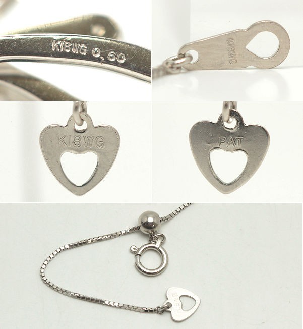 ヤフオク! - K18WG ネックレス ダイヤモンド 0.60ct 45c...