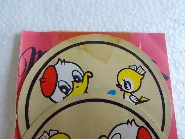 70s 漫画 あひる ひよこ 動物 鳥 膝あて/ワッペン パッチ 昭和 レトロ かわいい キャラクター ポップ 自動車ハンドメイド 179_画像4