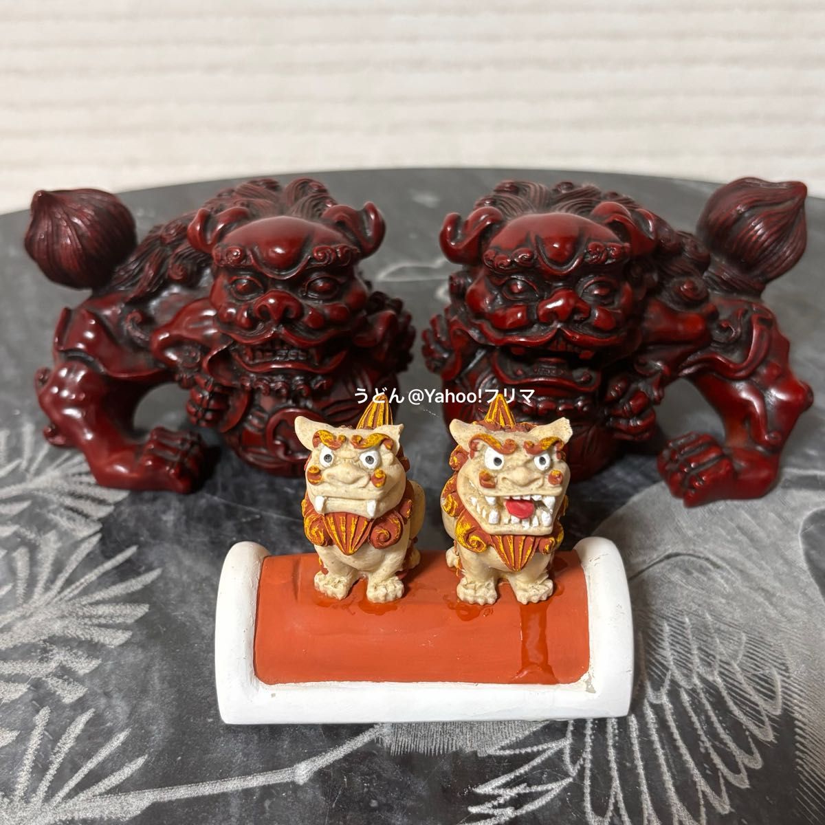 沖縄 シーサー 玉乗り 置物 縁起物 災難除け 魔除け 守護神 3点 沖縄 シーサー 玉乗り 置物 縁起物 災難除け 魔除け 守護神 3点
