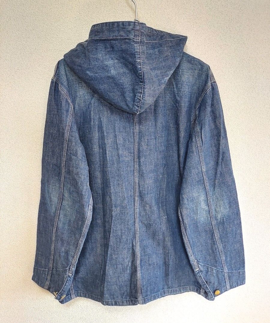 Carhartt~ デニム カバーオール XL フード ダメージ加工 Carhartt~ デニム カバーオール XL フード ダメージ加工
