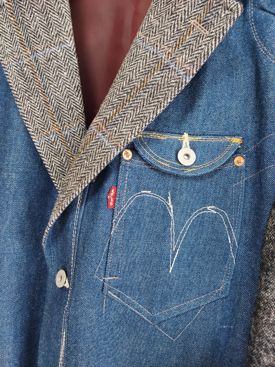 美品】Levi's ~COMME des GARCONS~ ツィード切替デニム 美品】Levi's ~COMME des GARCONS~ ツィード切替デニム