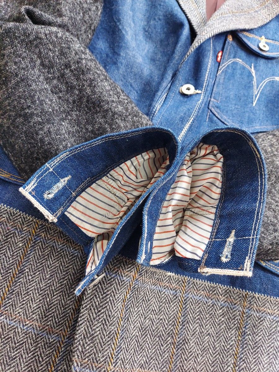 美品】Levi's ~COMME des GARCONS~ ツィード切替デニム 美品】Levi's ~COMME des GARCONS~ ツィード切替デニム