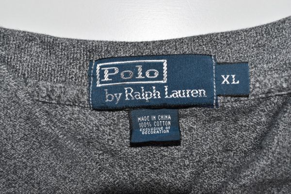 ☆ビッグサイズ US古着 POLO Ralph Lauren ラルフローレン ポロシャツ ポニーロゴ グレー【XL】コットン　　　　　◆9798◆_画像4