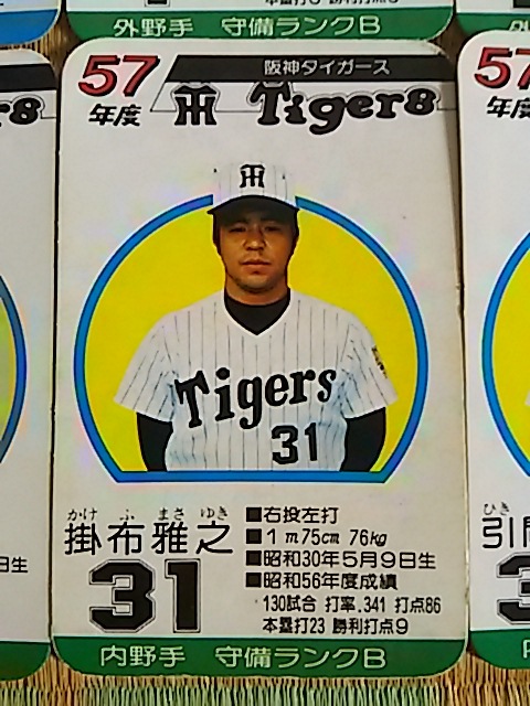 タカラ プロ野球カードゲーム 57年度 阪神タイガース カードのみの画像9