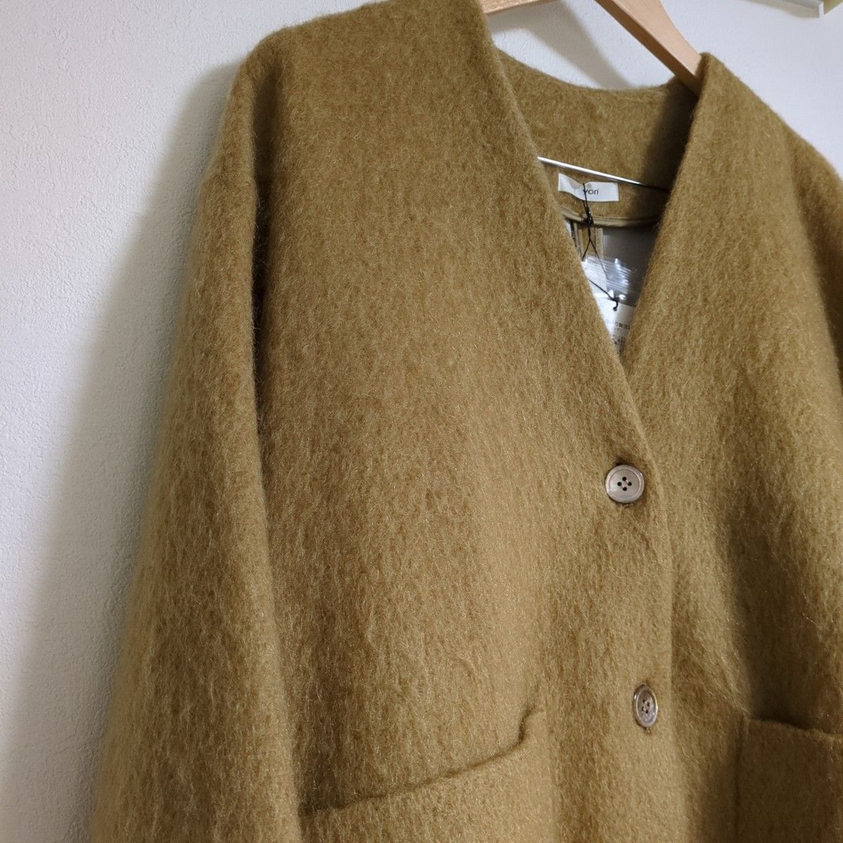 新品・未使用 yoriウールモヘアシャギージャケット キャメル 新品・未使用 yoriウールモヘアシャギージャケット キャメル