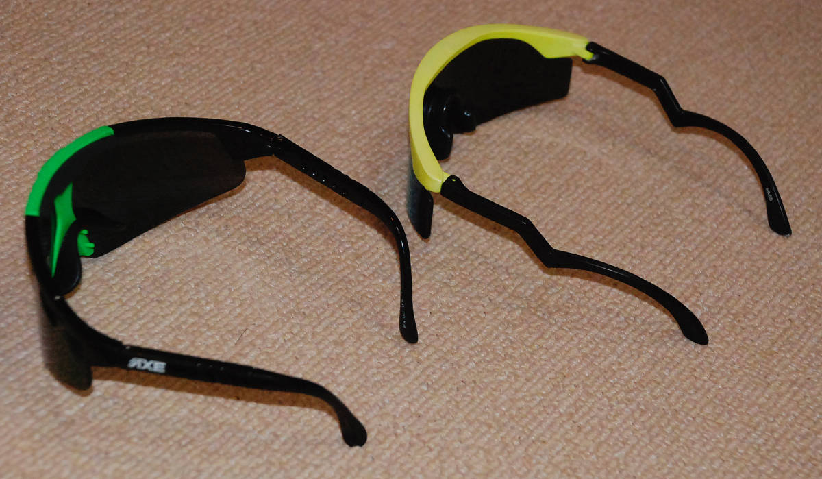 AXE( Axe ) sports sunglasses SG-104( light green )& non brand ( yellow ) set / fishing, Golf, ski optimum / exhibition liquidation new goods 