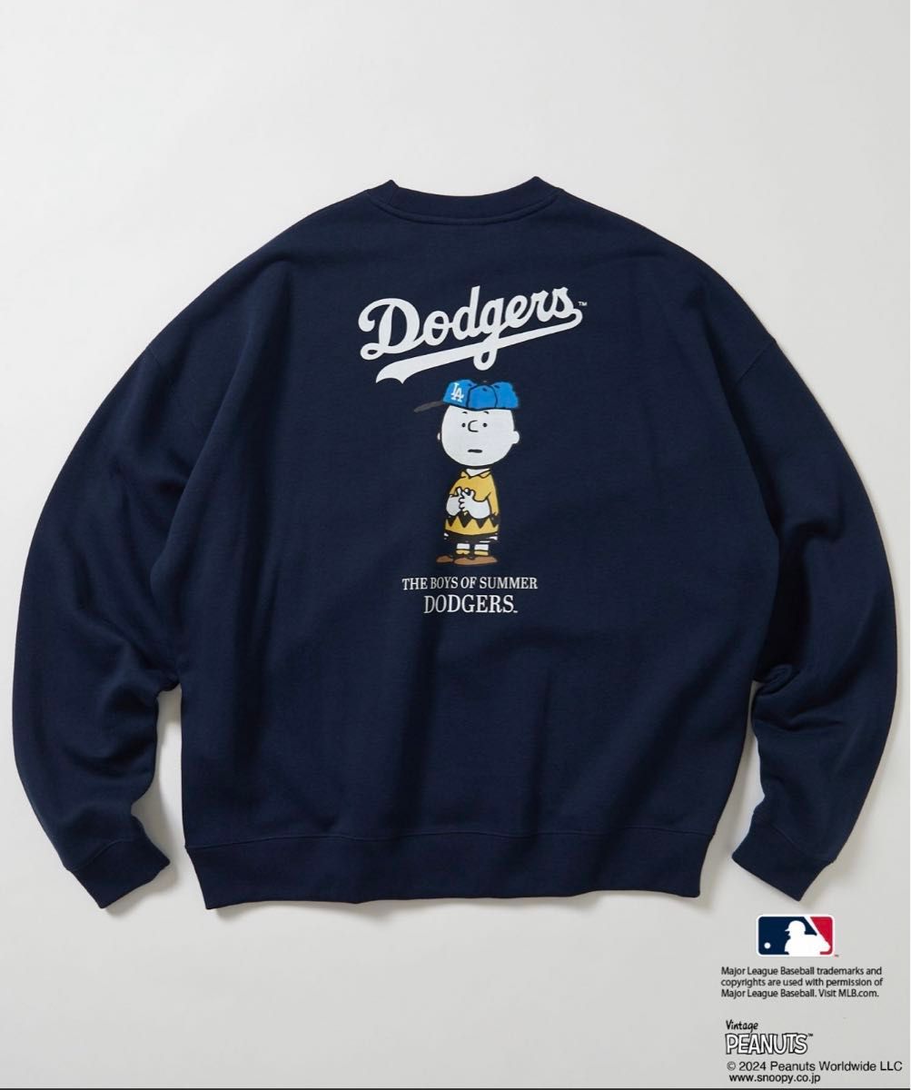 MLB×PEANUTS 別注 ビッグシルエット バックプリント クルー MLB×PEANUTS 別注 ビッグシルエット バックプリント クルー