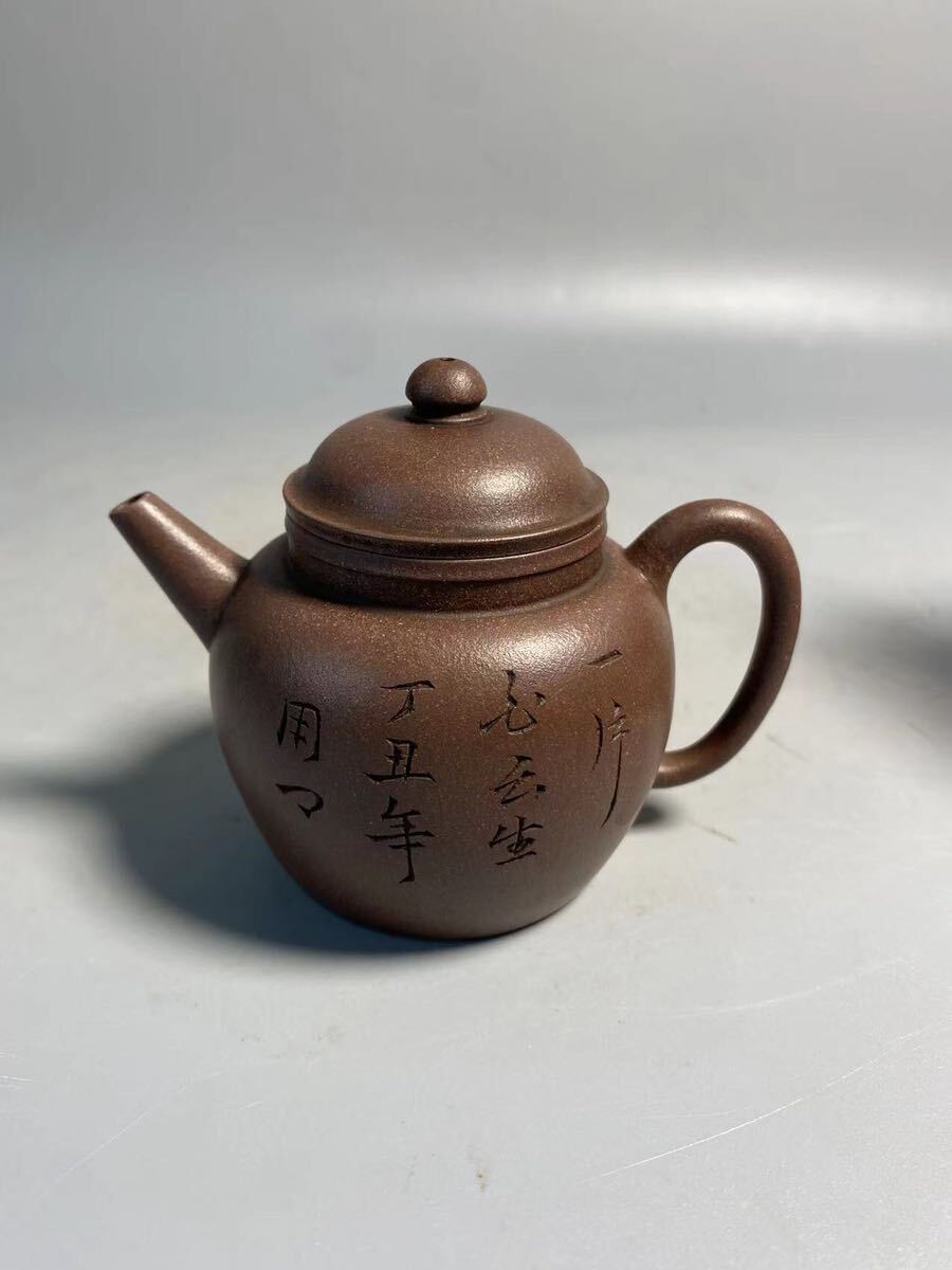中国 孟臣朱泥急須 水平壷 古い朱泥急須 時代唐物 煎茶道具 D 中国 孟臣朱泥急須 水平壷 古い朱泥急須 時代唐物 煎茶道具 D