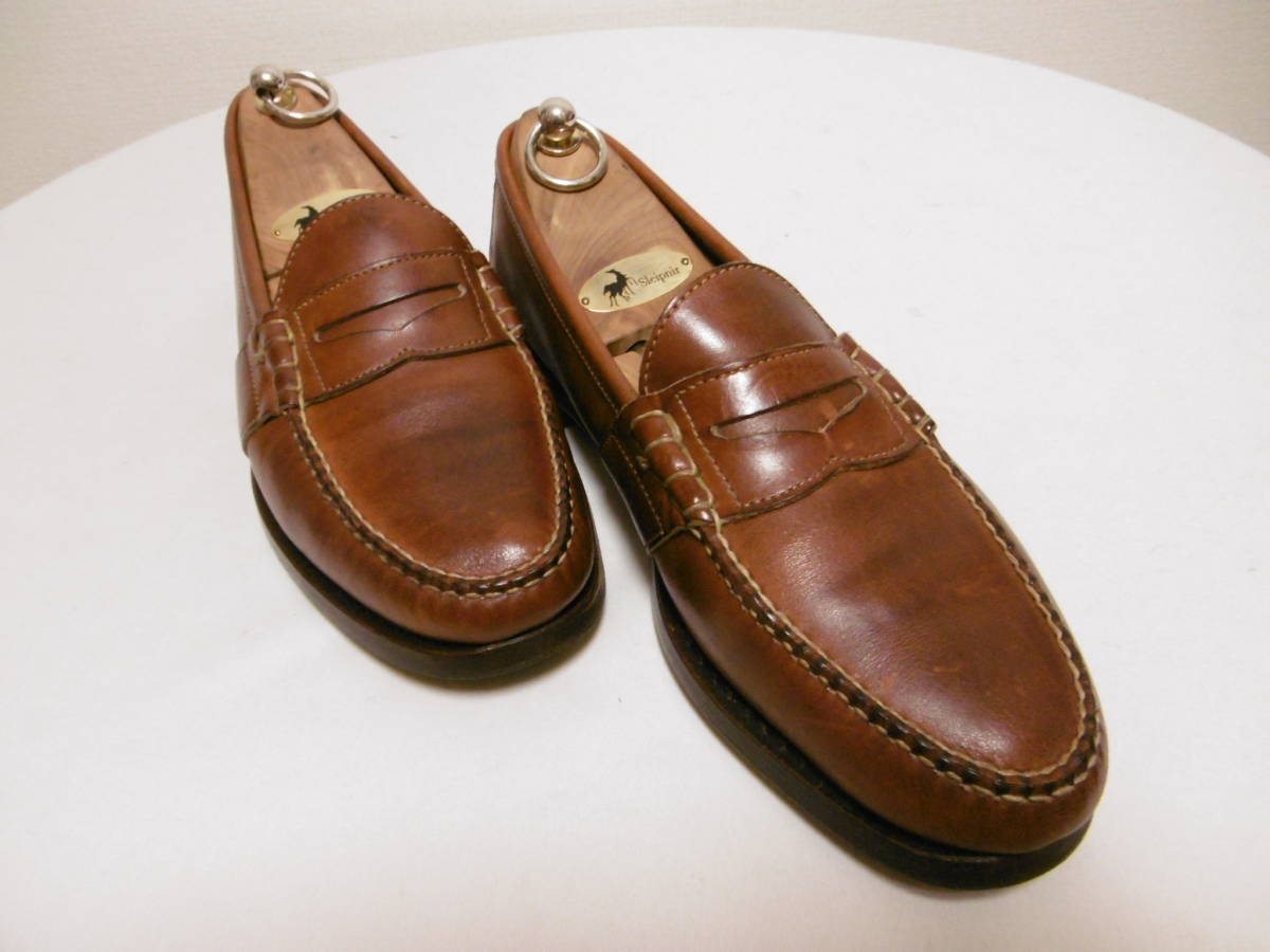 LOUIS ROTH Be поток ru полный седло Loafer medium оттенок коричневого USA производства 11D 28.5cm ранг 