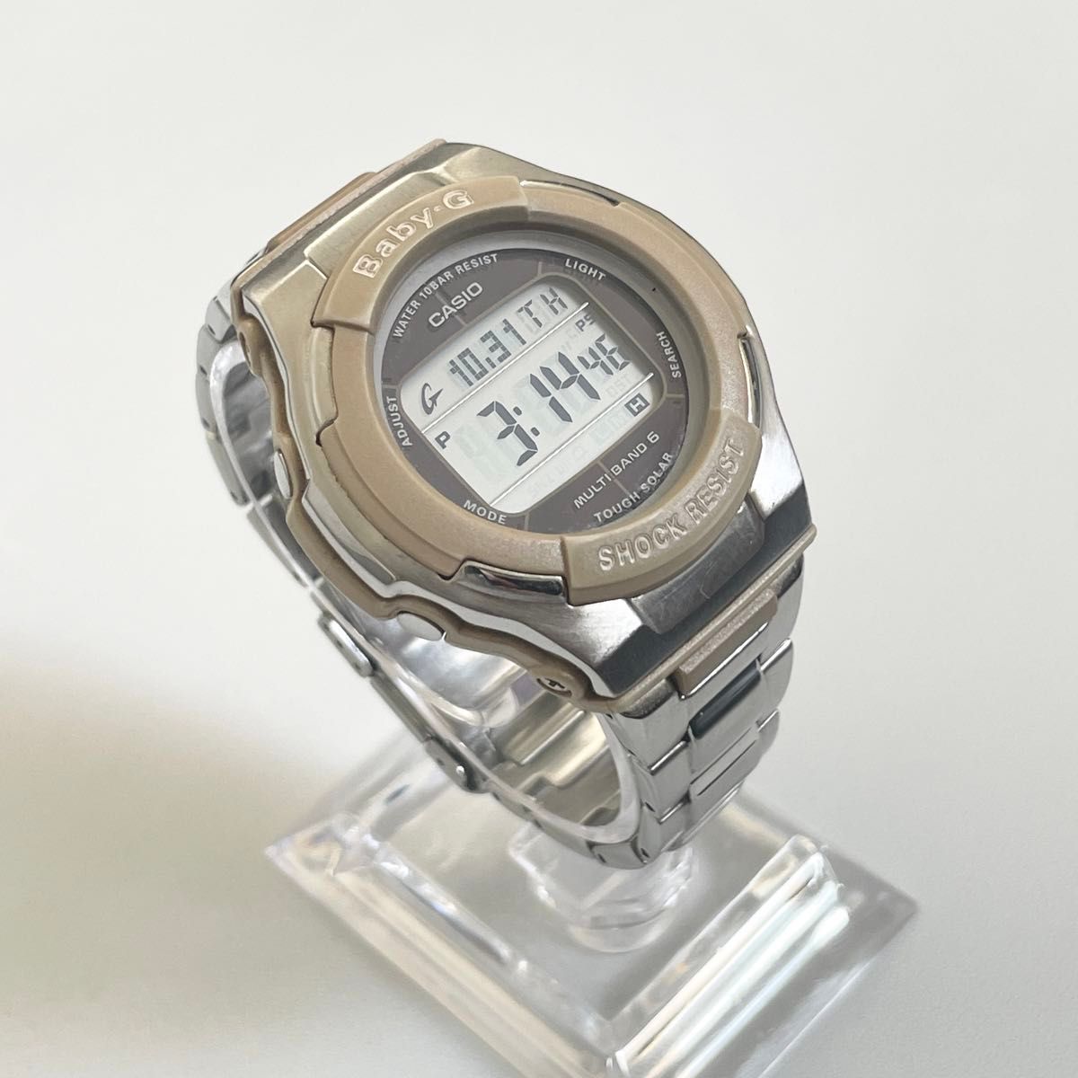 稼働品】CASIO Baby-G BG-1300D 電波ソーラー メタルバンド 稼働品】CASIO Baby-G BG-1300D 電波ソーラー メタルバンド