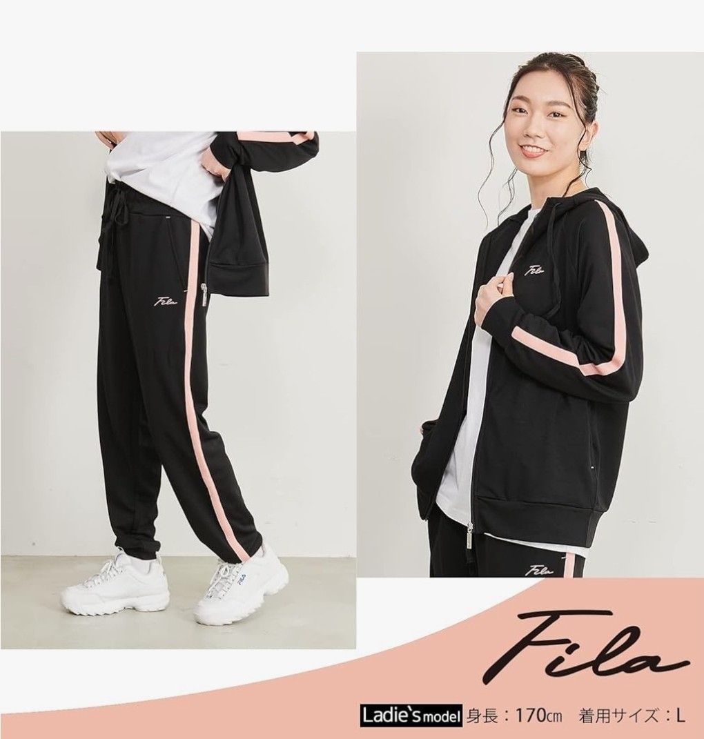 FILA フィラ レディース フード付きジャージ上下セット FILA フィラ レディース フード付きジャージ上下セット