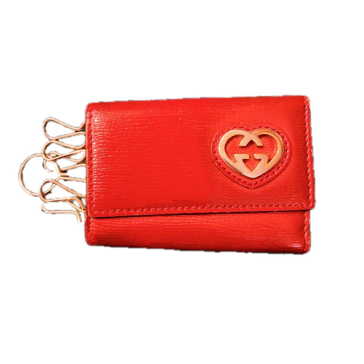 GUCCI キーケース 鍵入れ グッチ レザー レッド 赤 ハート GUCCI キーケース 鍵入れ グッチ レザー レッド 赤 ハート