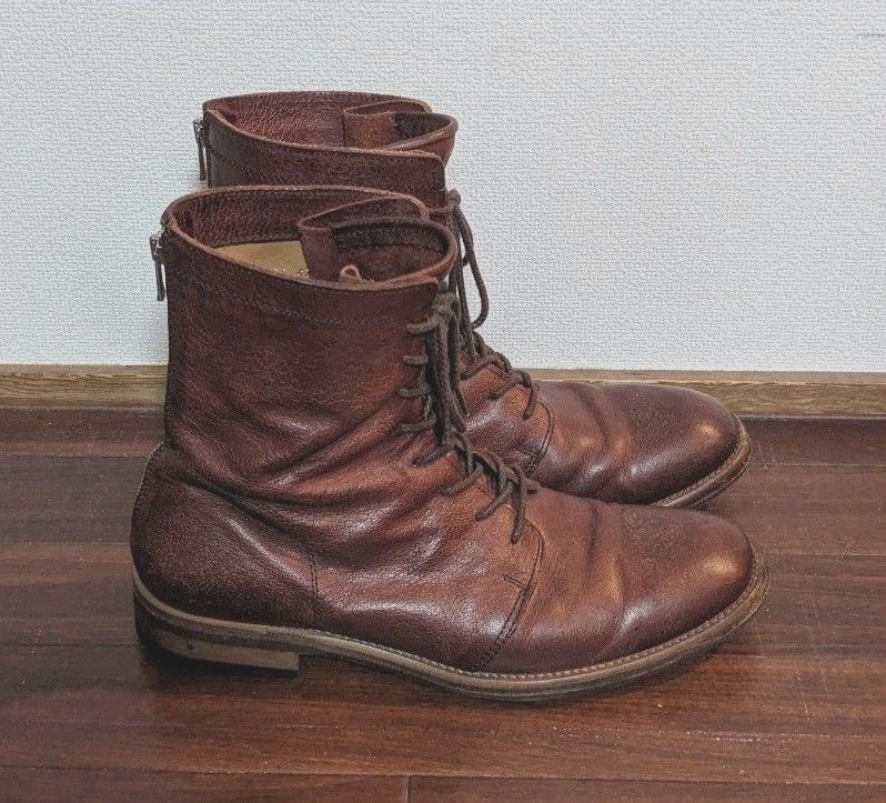 バックジップレースアップブーツ レザー nil admirari バックジップレースアップブーツ レザー nil admirari