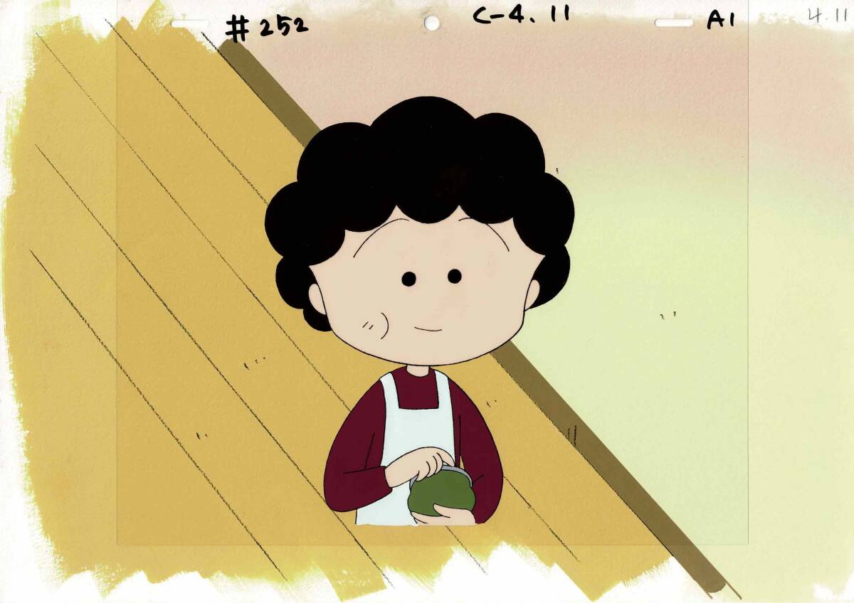 ちびまる子ちゃん まる子 お母さん セル画 直筆背景画 ちびまる子ちゃん まる子 お母さん セル画 直筆背景画