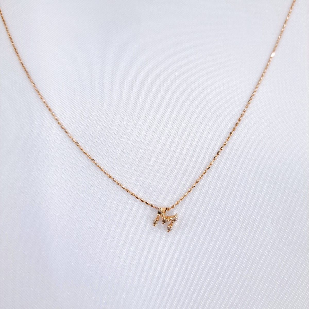ノジェス +N ネックレス ダイヤモンド K10 イニシャル M カット ノジェス +N ネックレス ダイヤモンド K10 イニシャル M カット