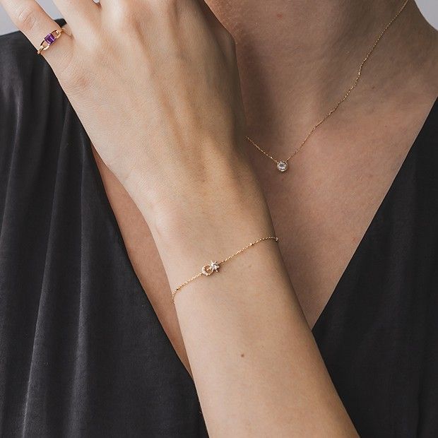 STAR JEWELRY スタージュエリー K10 ブレスレット クロッシング STAR JEWELRY スタージュエリー K10 ブレスレット クロッシング