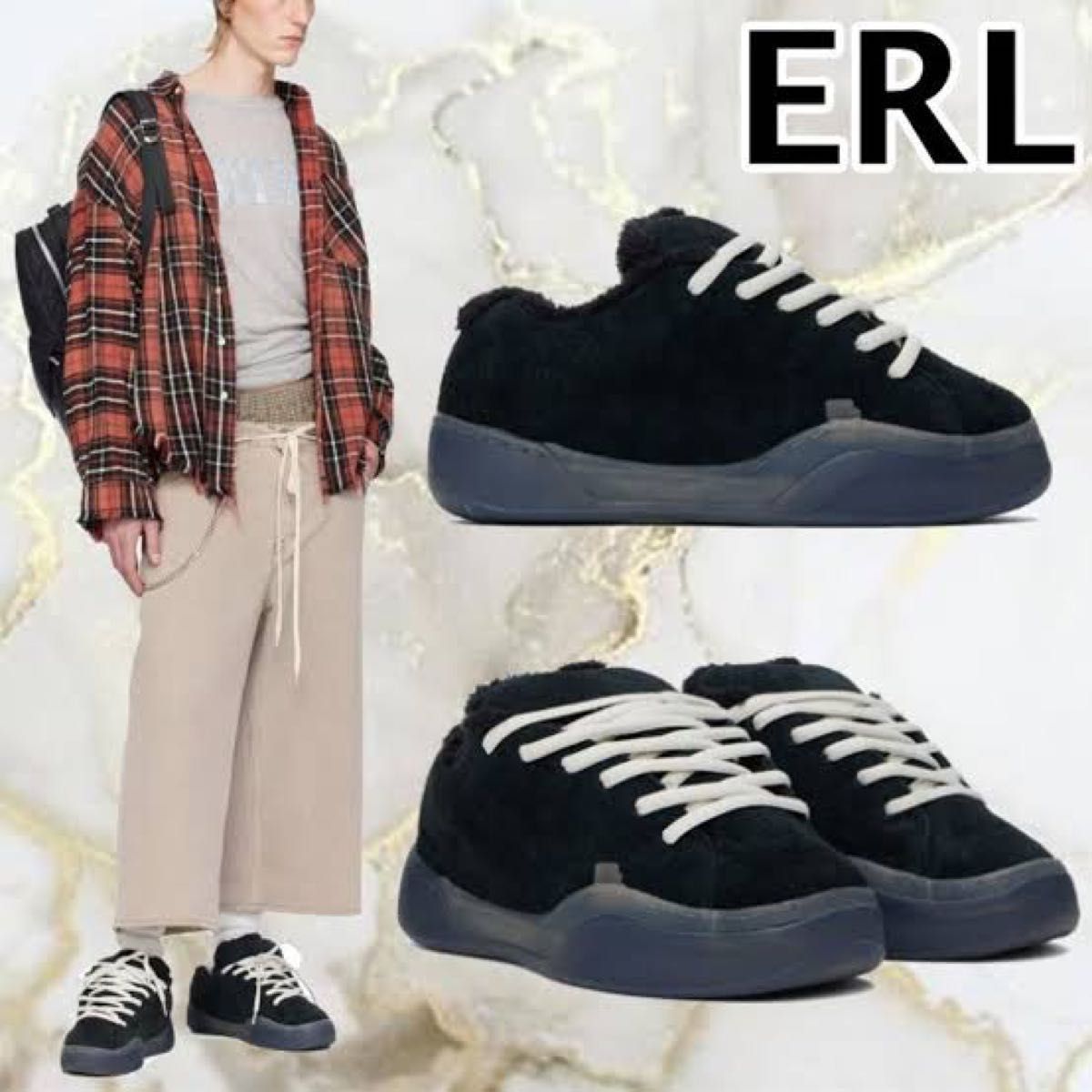 ERL vamps sneaker スエード スニーカー 27 5cm〜28cm アイドル ERL vamps sneaker スエード スニーカー 27 5cm〜28cm アイドル