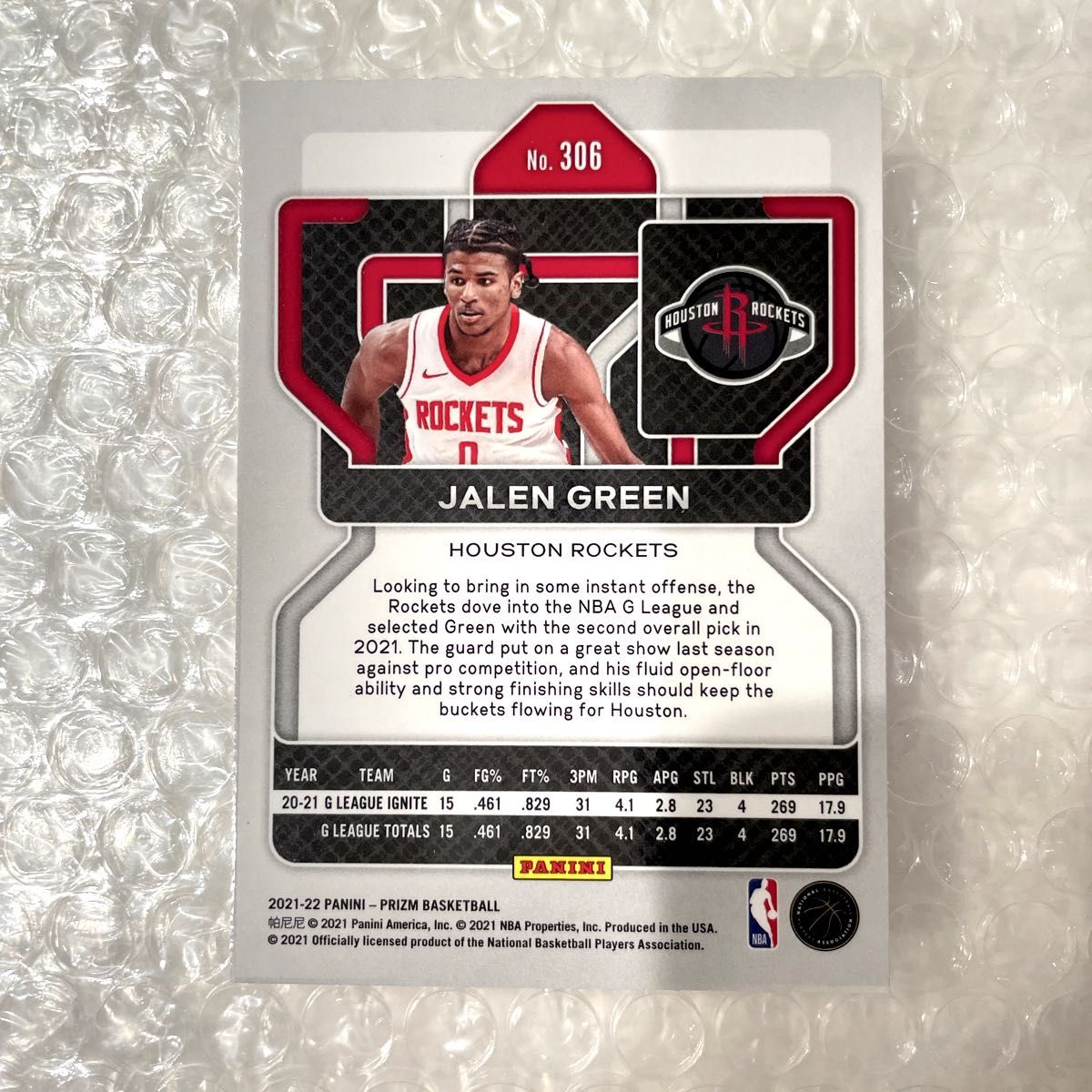 Jalen Green RC Prizm Base ジェイレン・グリーン Rockets Jalen Green RC Prizm Base ジェイレン・グリーン Rockets