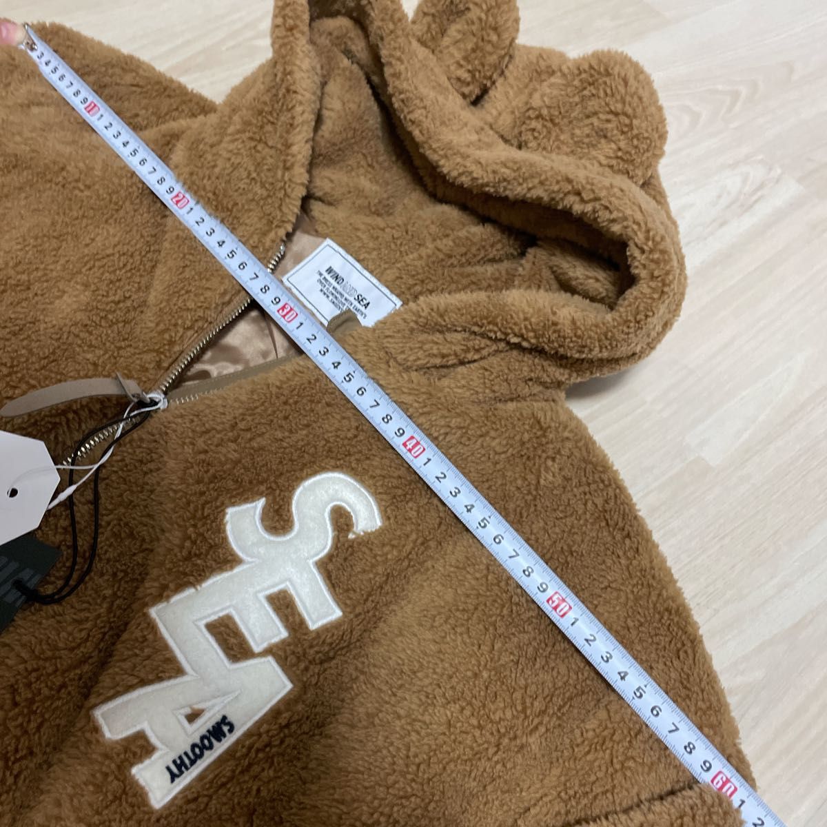 新品WIND AND SEA×SMOOSHYコラボくま耳ボアパーカー150160 新品WIND AND SEA×SMOOSHYコラボくま耳ボアパーカー150160