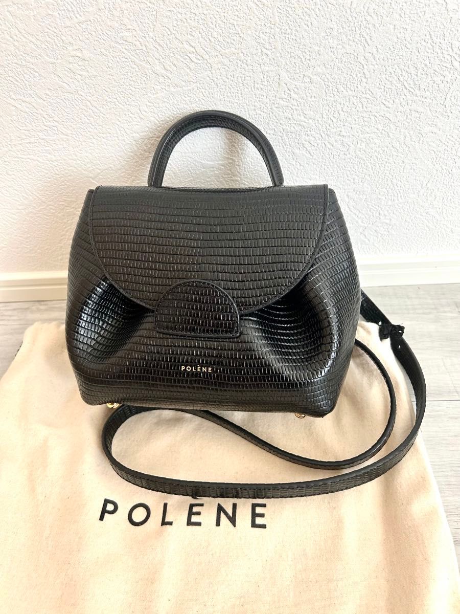 正規品極美品 Polene Numero Un Nano ブラックリザード 正規品極美品 Polene Numero Un Nano ブラックリザード