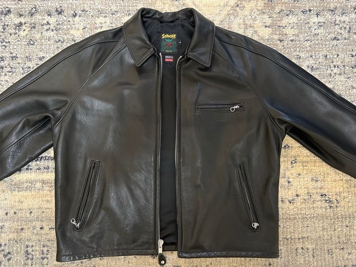 Supreme Schott Leather Racer Jacket Lサイズ ショット レザー Supreme Schott Leather Racer Jacket Lサイズ ショット レザー