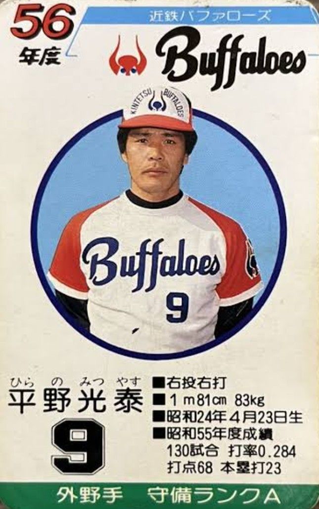 実使用】近鉄 バファローズ 平野 キャップ 帽子 ローリングス 58 実使用】近鉄 バファローズ 平野 キャップ 帽子 ローリングス 58