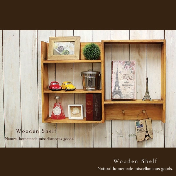 [ free shipping ] hand made antique processing shelf wooden shelves natural 
