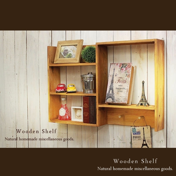 [ free shipping ] hand made antique processing shelf wooden shelves natural 