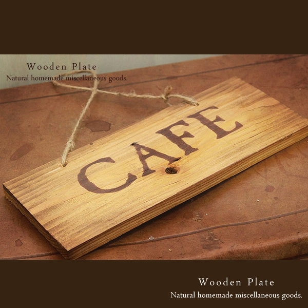 ［送料無料］ハンドメイド 木製プレート“CAFE”_画像2