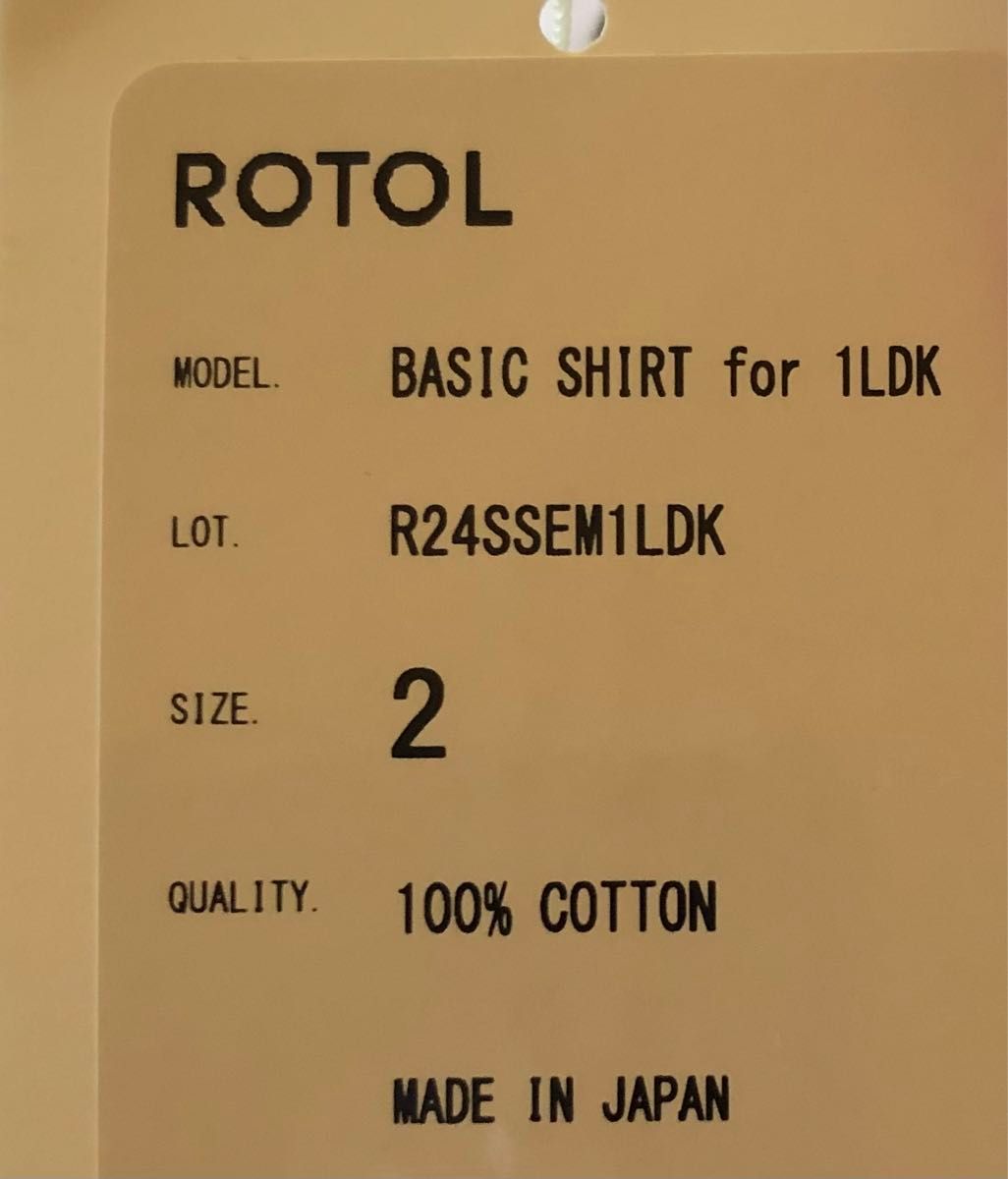 24ss ROTOL for 1LDK annex BASIC SHIRTS 2|Yahoo!フリマ(旧 24ss ROTOL for 1LDK annex BASIC SHIRTS 2|Yahoo!フリマ(旧