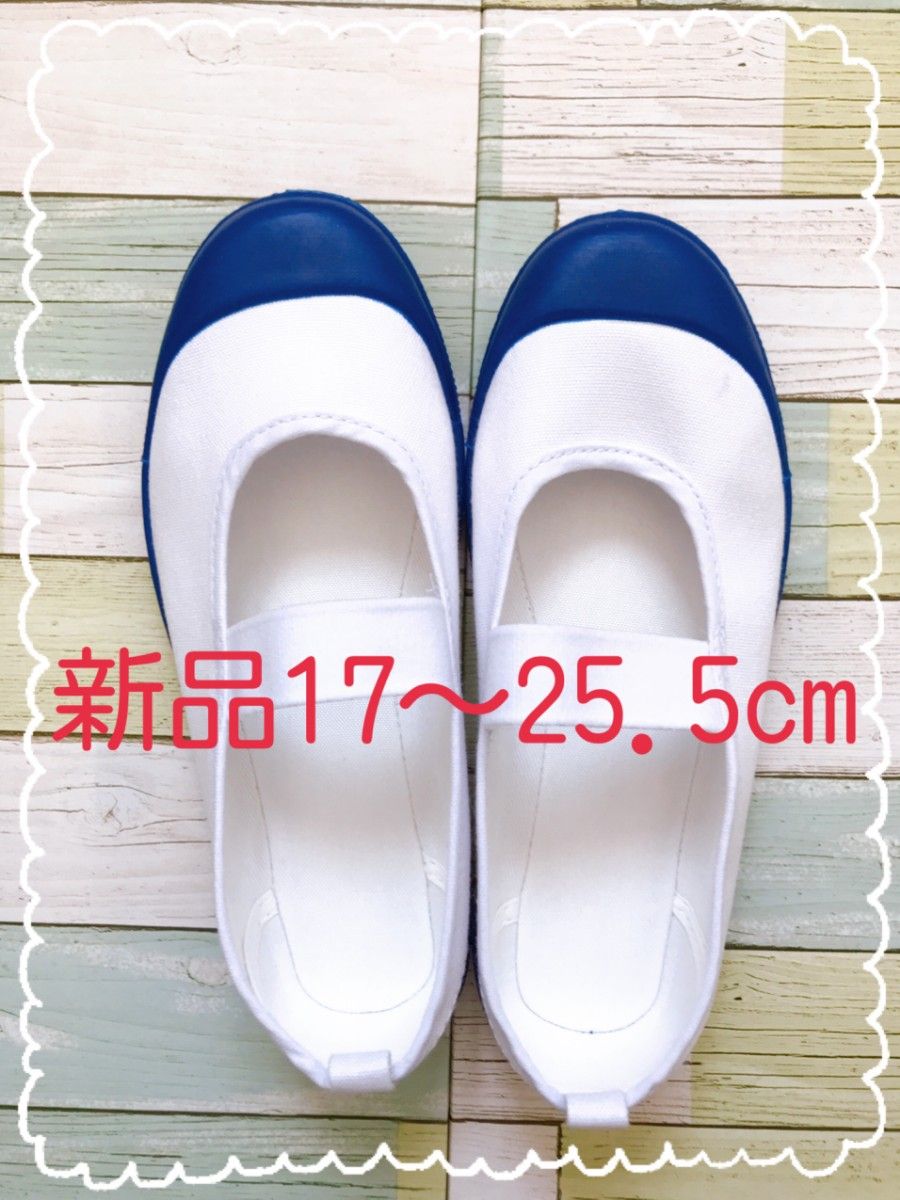 新品上履きキャンバスシューズ 22.5cm ホワイト/ブルー(上履き 新品上履きキャンバスシューズ 22.5cm ホワイト/ブルー(上履き