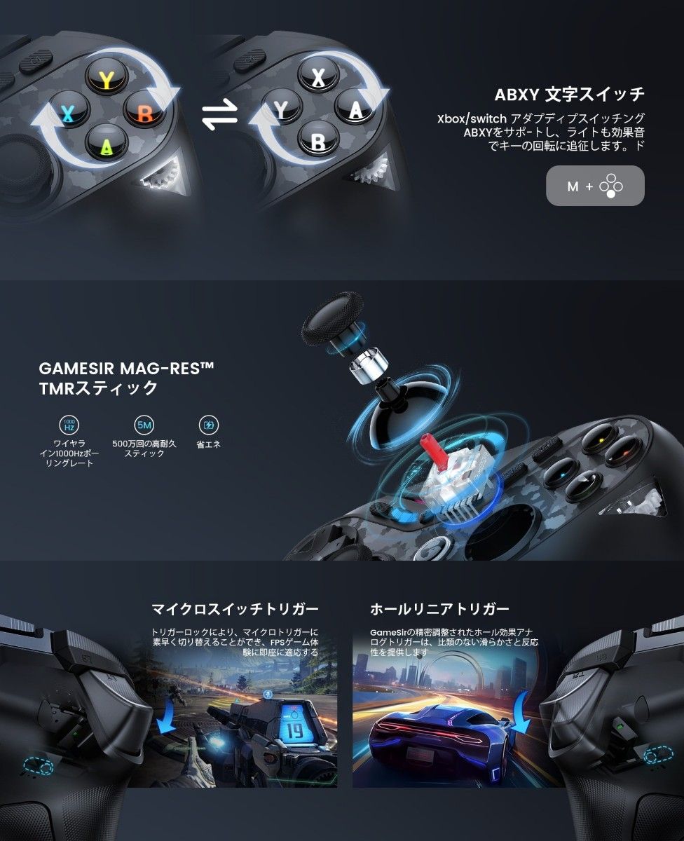 GameSir Tarantula Pro T3 PRO ワイヤレス PC コントローラー GameSir Tarantula Pro T3 PRO ワイヤレス PC コントローラー
