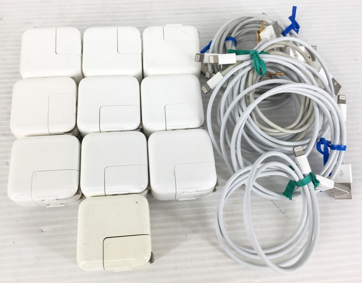 Apple純正 A1357 + ライトニングケーブル 5.1V-2.1A 10W USB POWER ADAPTER アップル アダプター 動作保証 中古