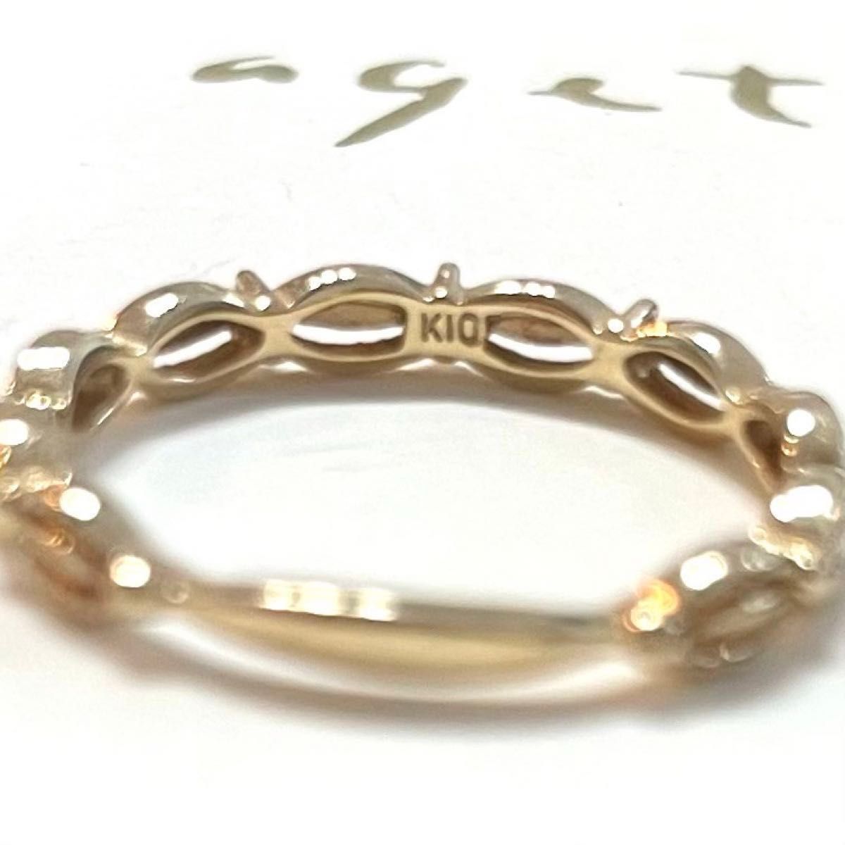 agete】アガットK10 ドレスリング ダイヤモンド ピンキーリング agete】アガットK10 ドレスリング ダイヤモンド ピンキーリング