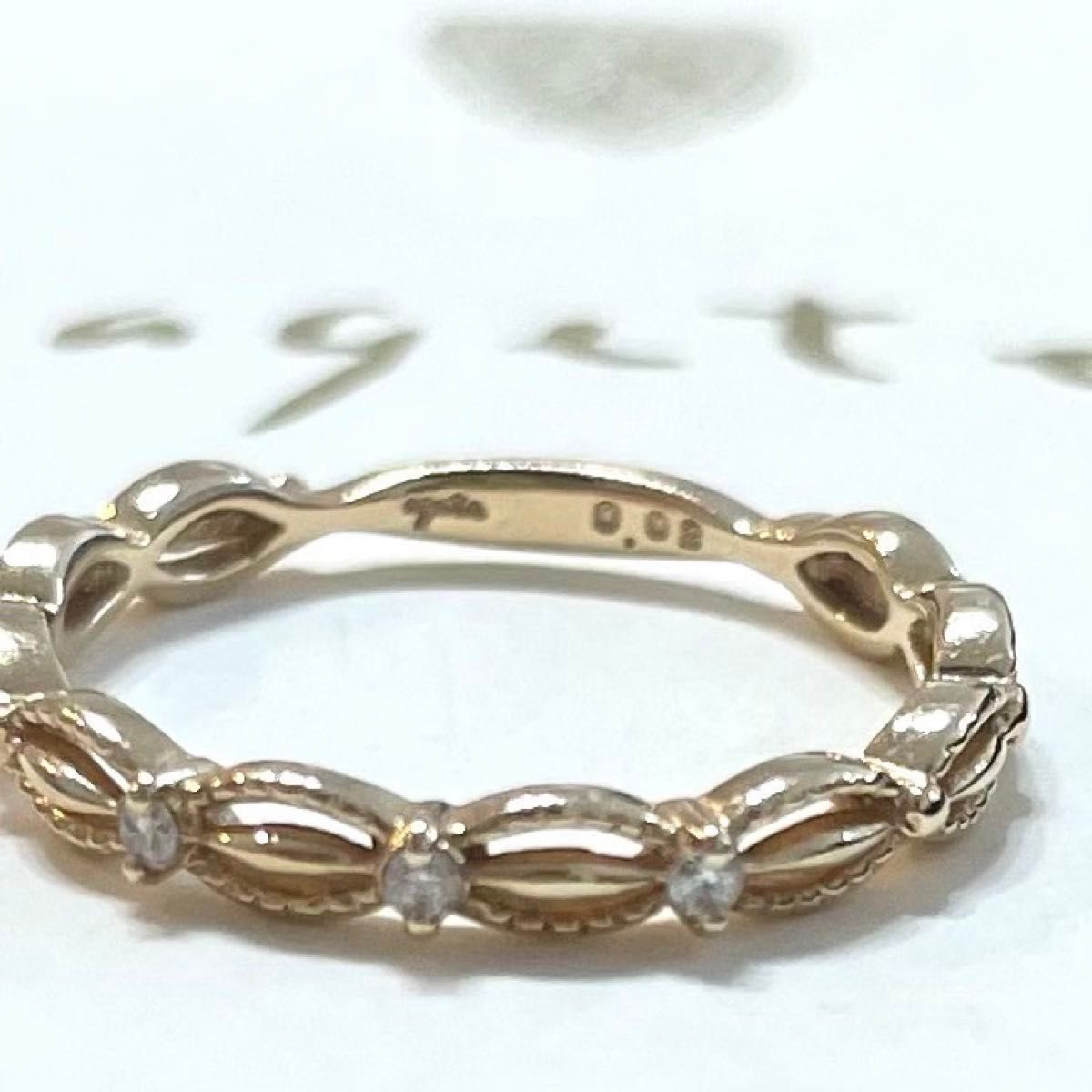 agete】アガットK10 ドレスリング ダイヤモンド ピンキーリング agete】アガットK10 ドレスリング ダイヤモンド ピンキーリング